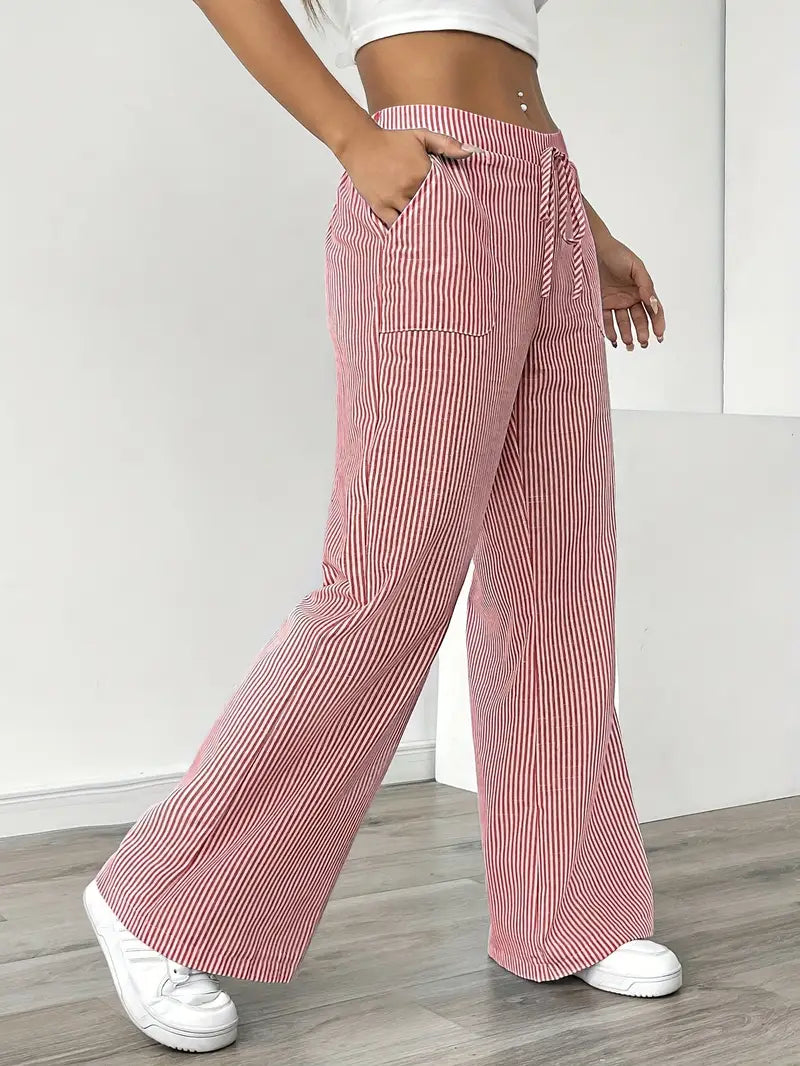 Alina – Pantalón Elegante a Rayas con Bolsillos