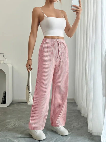 Alina – Pantalón Elegante a Rayas con Bolsillos